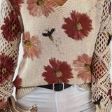 Catarina - Camisola de malha com padrão floral