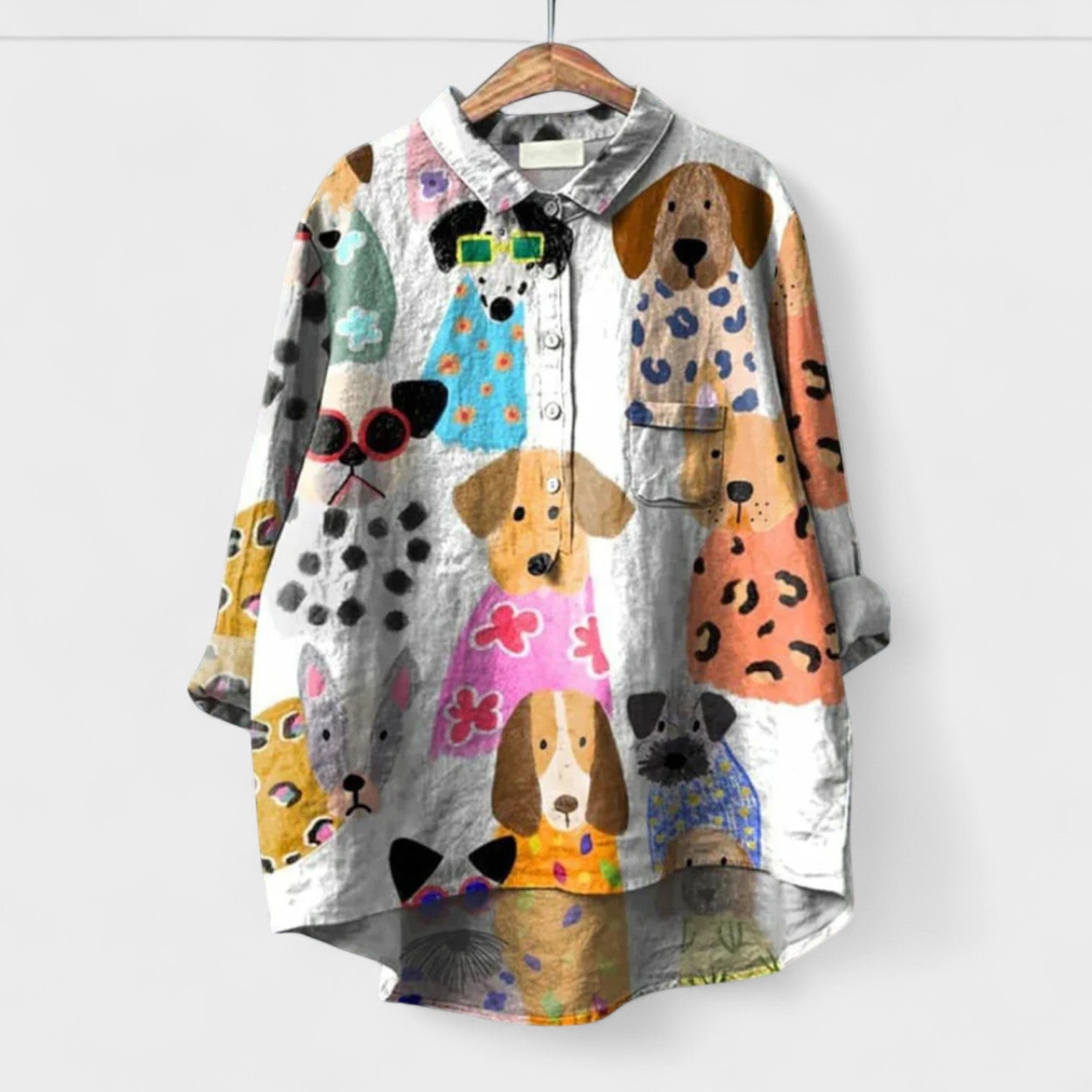 Elisabete - Camisa com padrões para senhora