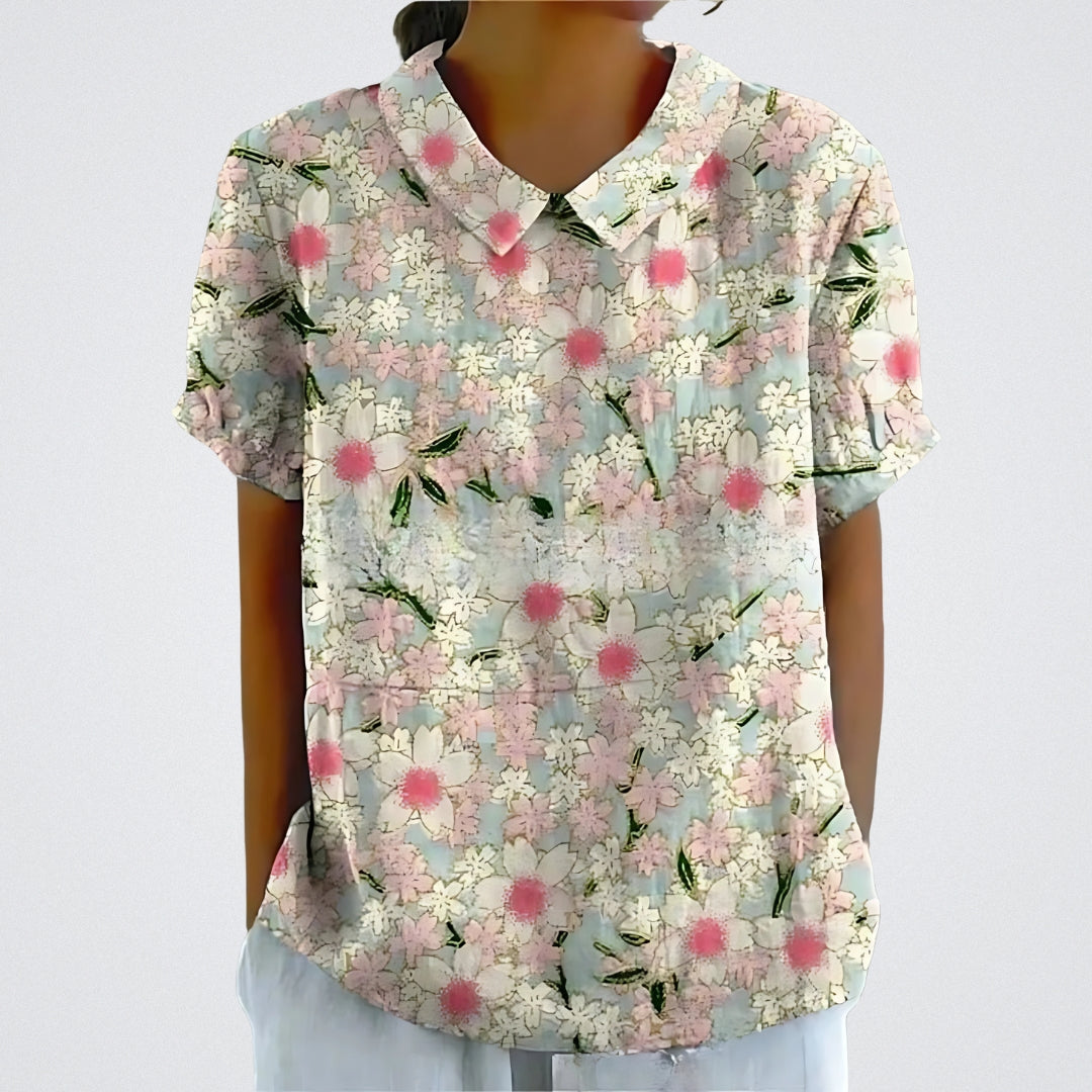 Lina | Blusa em Linho com Estampado Floral