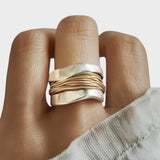 Anel Hilo em Ouro Vintage Prateado