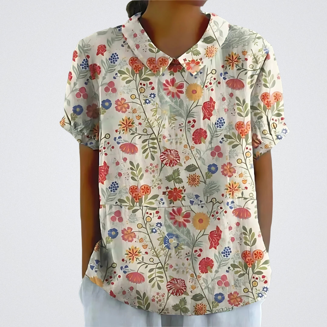 Lina | Blusa em Linho com Estampado Floral