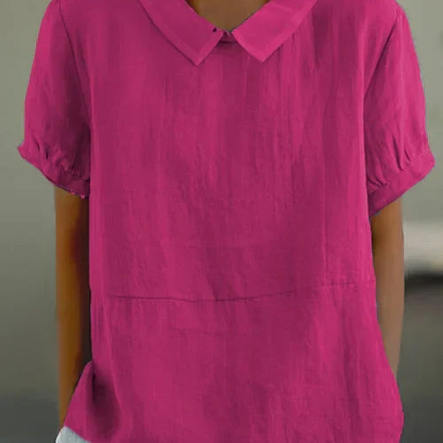 Alzira - camisa liso em algodão e linho