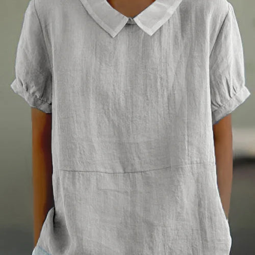 Alzira - camisa liso em algodão e linho